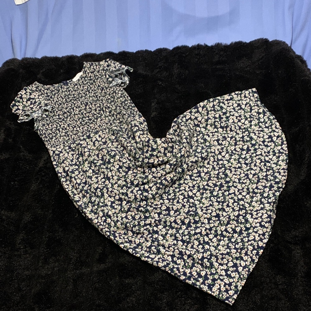 Elodie Black and White Floral Midi Dress